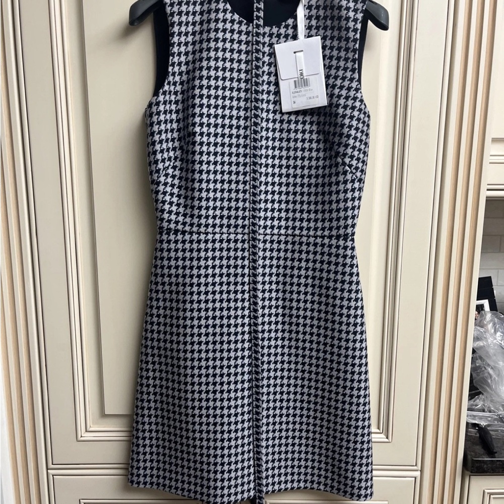 Dior Black and White Houndstooth Tank Dress mini Size 2 Brand New